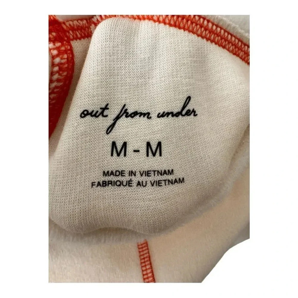 Out From Under Fleece Flare Pants Urban Outfitters Cream White and Red Pull On - Picture 9 of 10